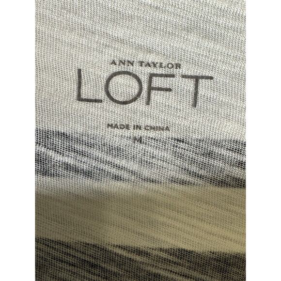 Ann Taylor LOFT Boatneck Long Sleeves Striped T-Shirt, Black/Ivory, Sz: M, 73-26 - Picture 6 of 14